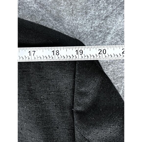 John Ashford Mens Classic Sport Coat Blazer 3 Button Black Linen Poly Blend 42R - Picture 11 of 13